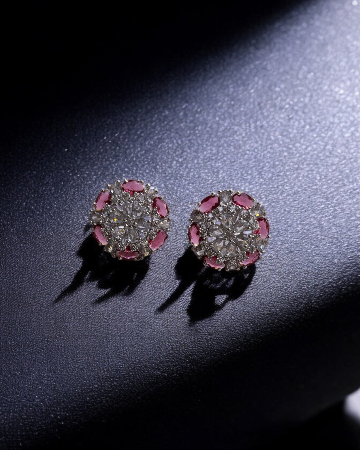 PINK ENA ZIRCONIA STUD