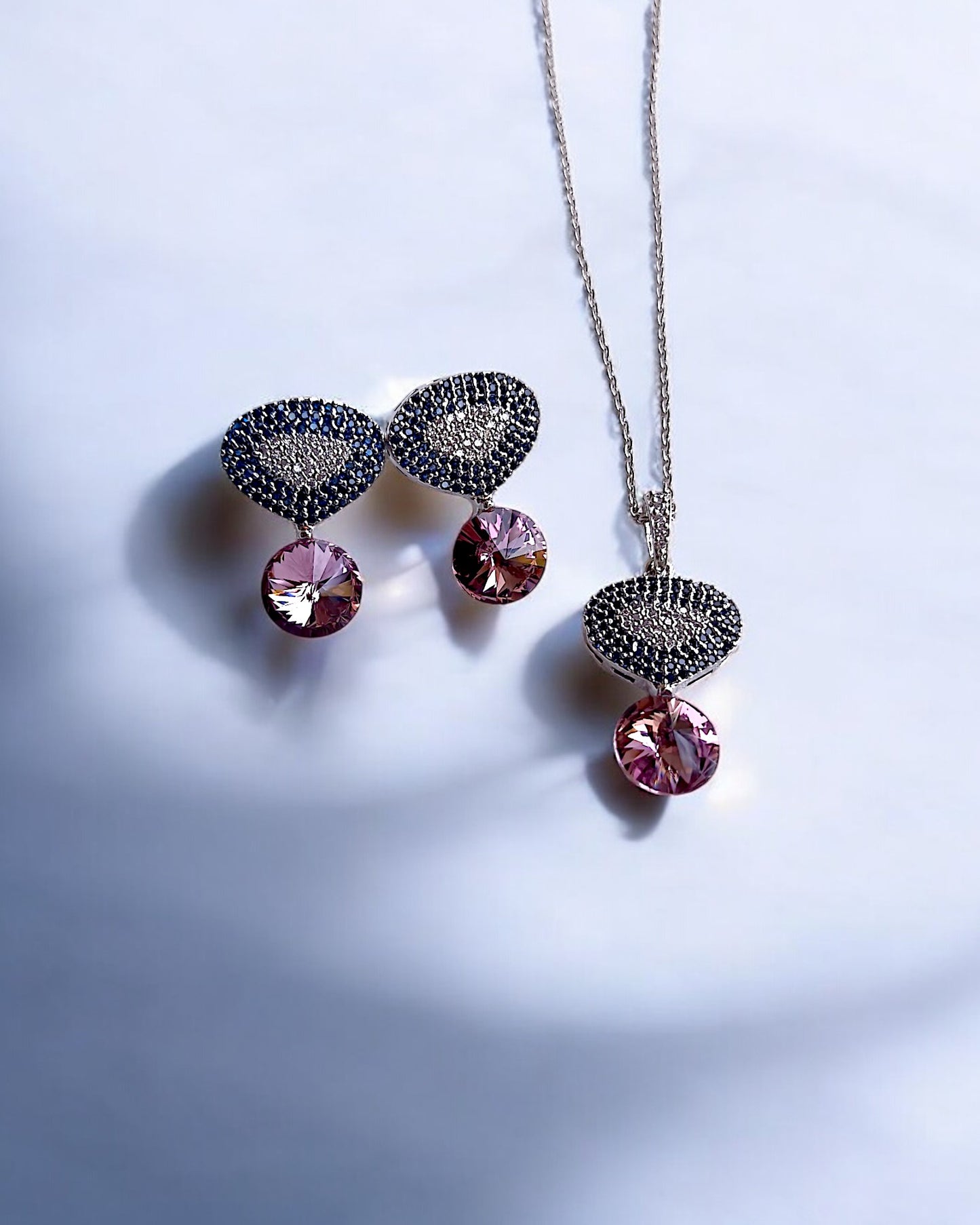 SILVER JIYA ZIRCONIA PENDENT SET