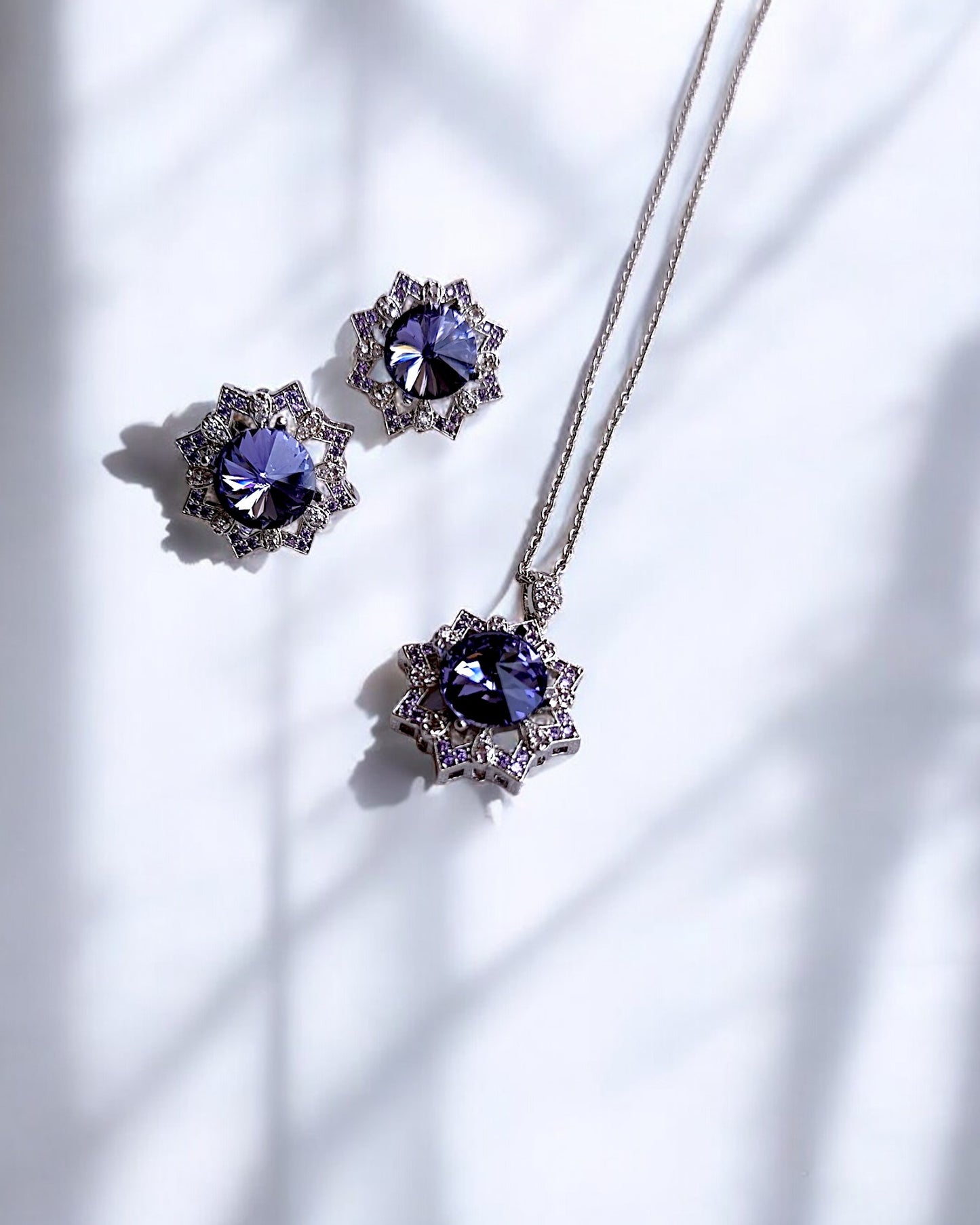 SILVER KIARA ZIRCONIA PENDENT SET