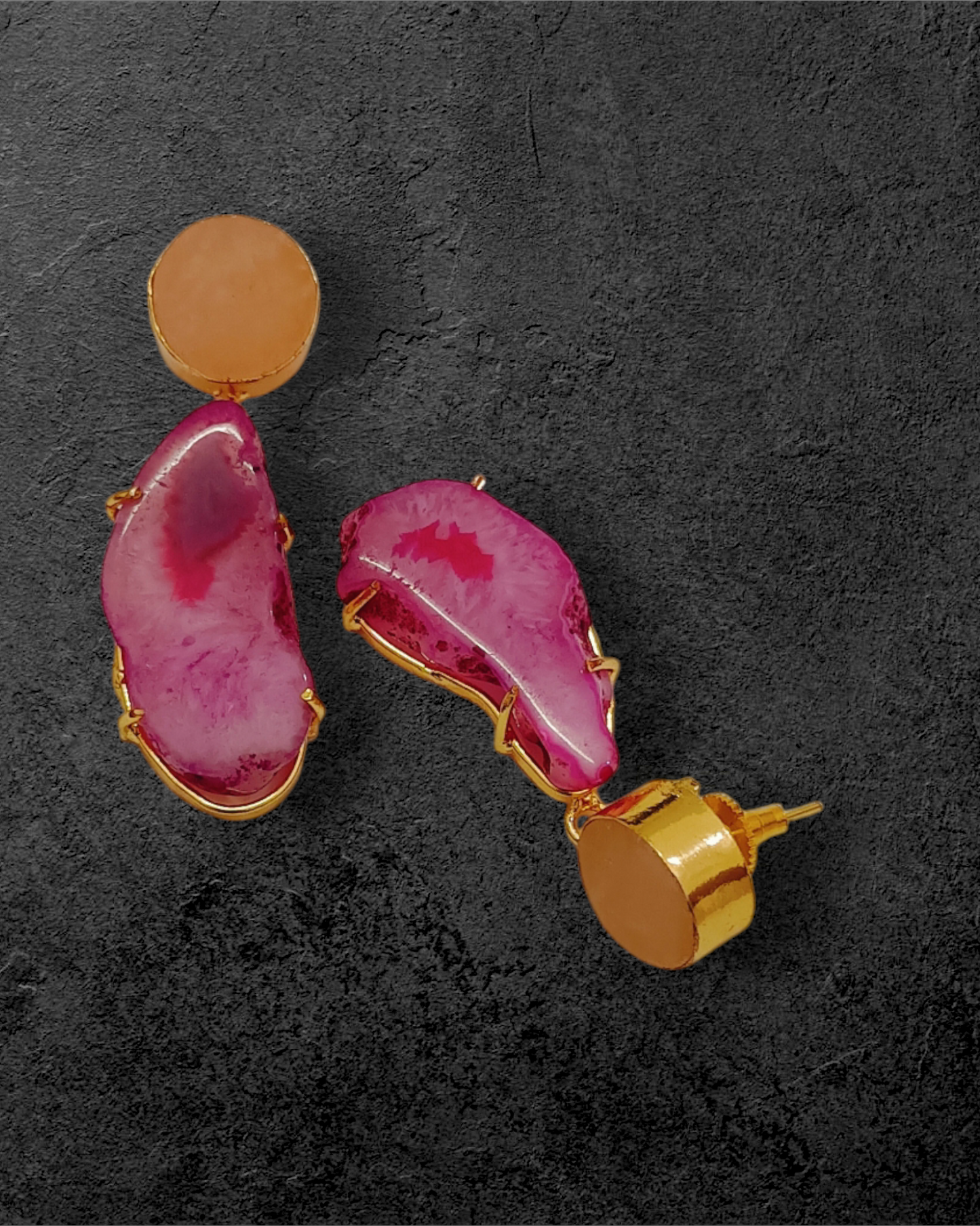 PINK AGATE DANGLER
