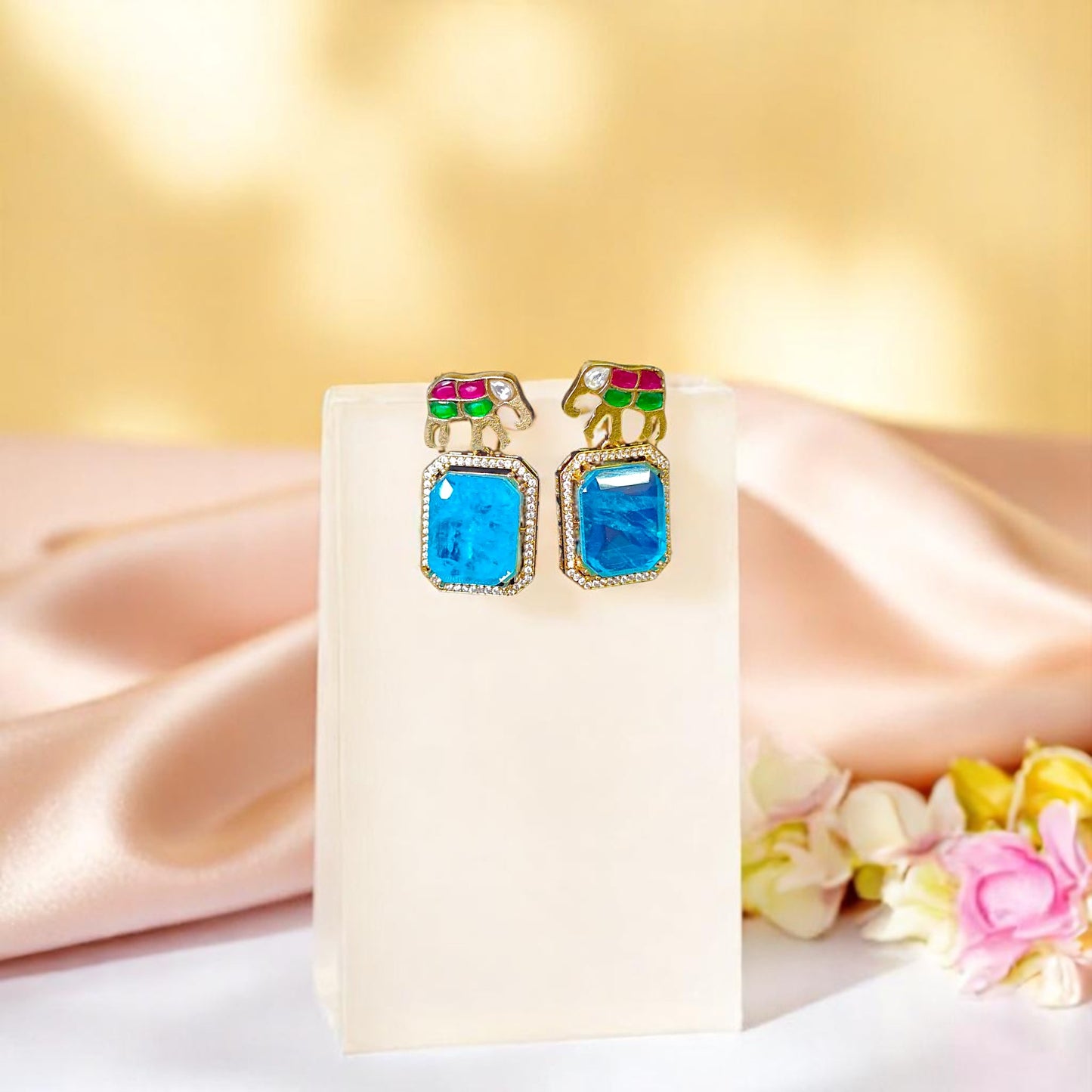 YUVISHA LUXE DOUBLET STONE DANGLER