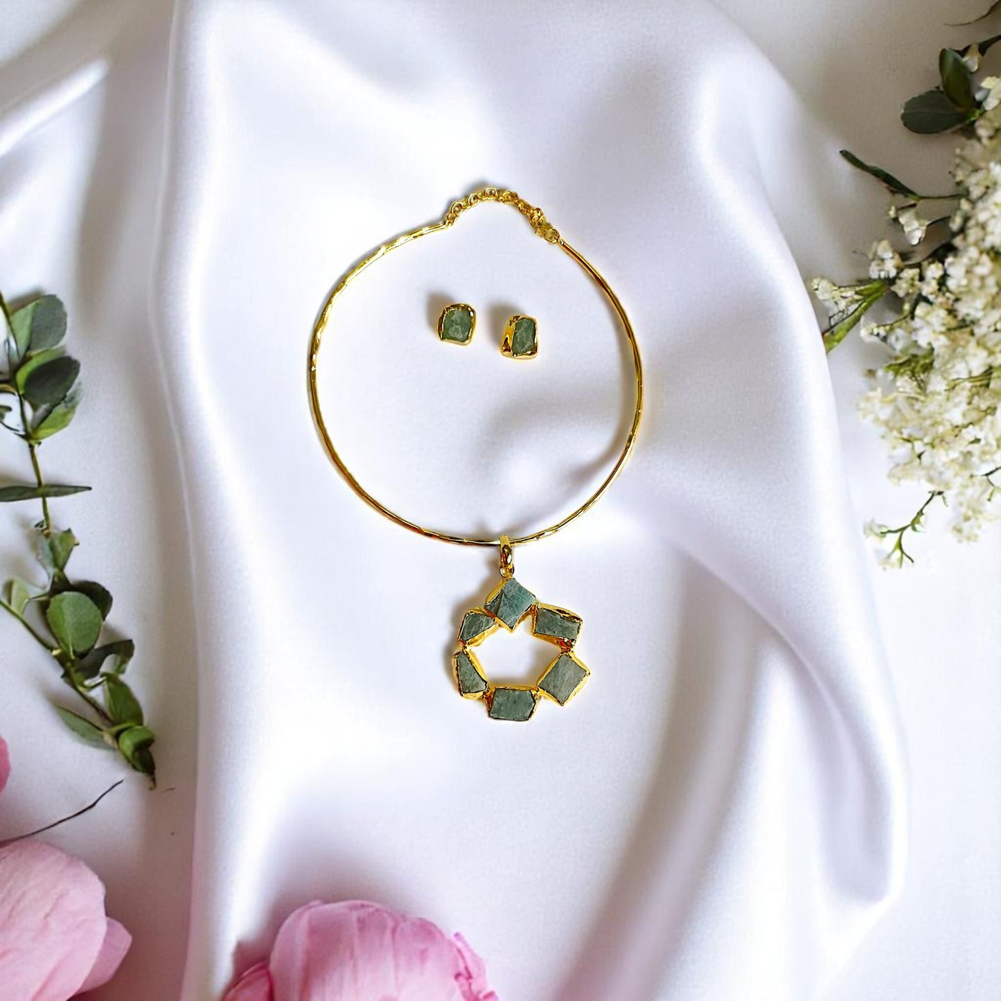 NAAZ MINT STONE HASLI SET