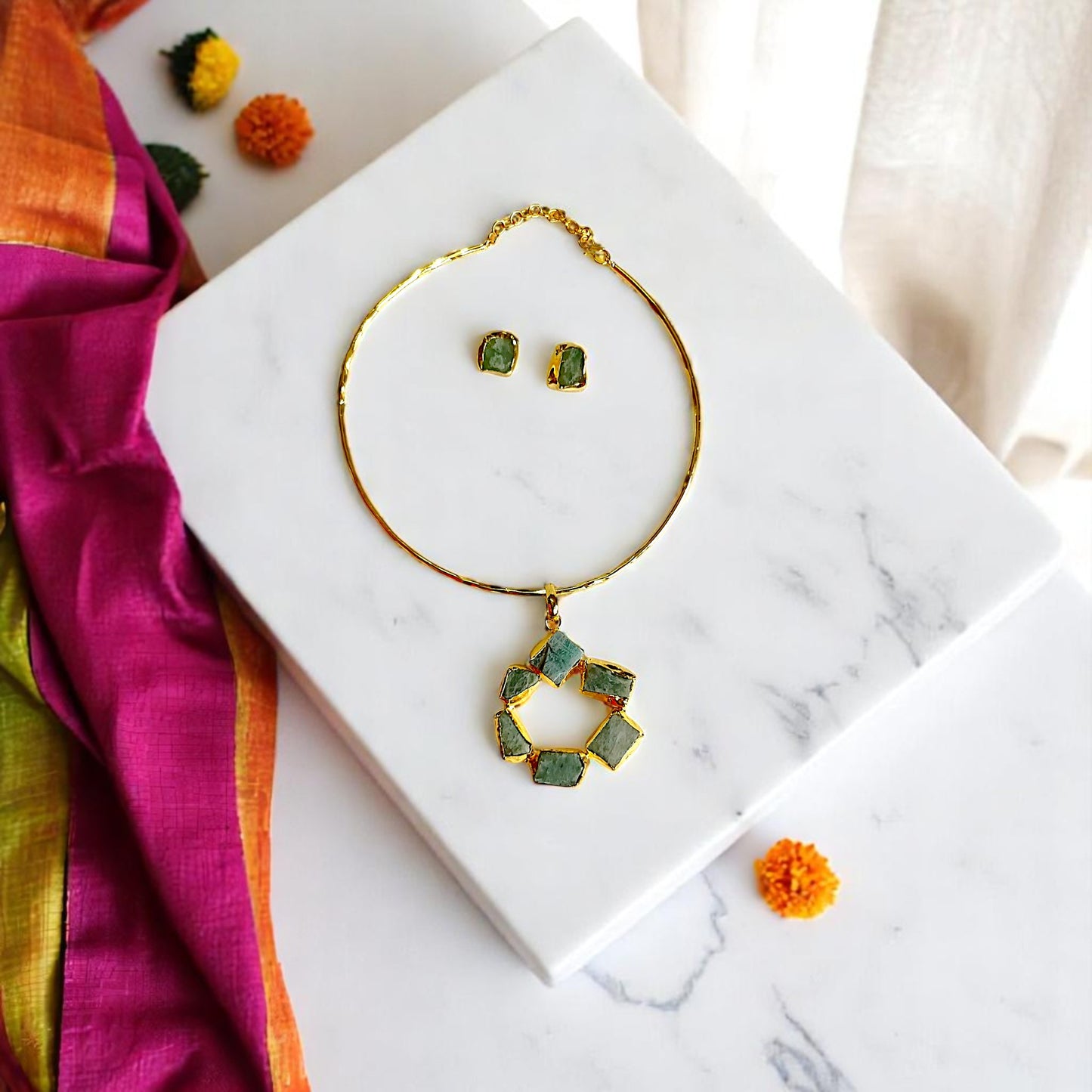 NAAZ MINT STONE HASLI SET