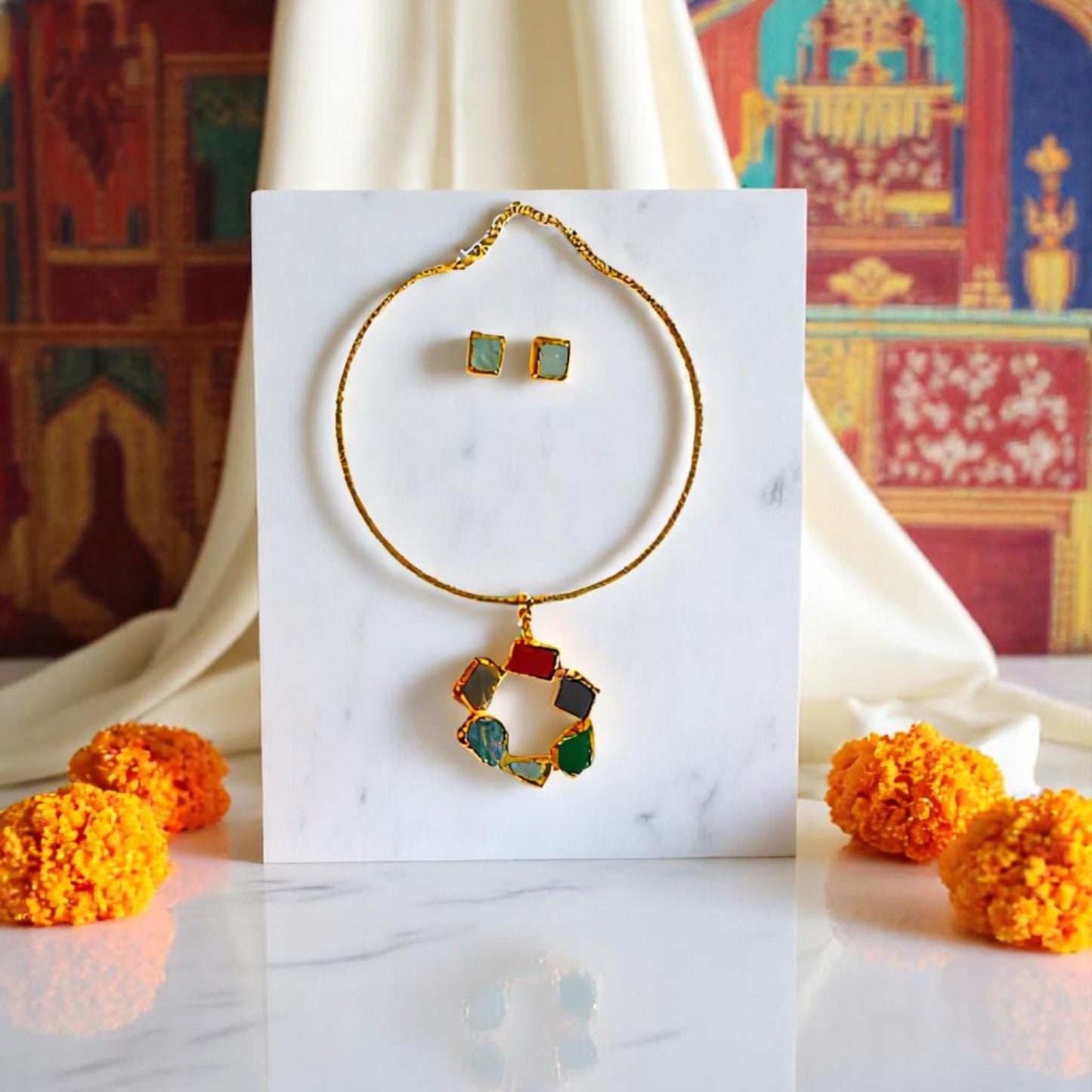 ZIYA MULTI STONE HASLI SET