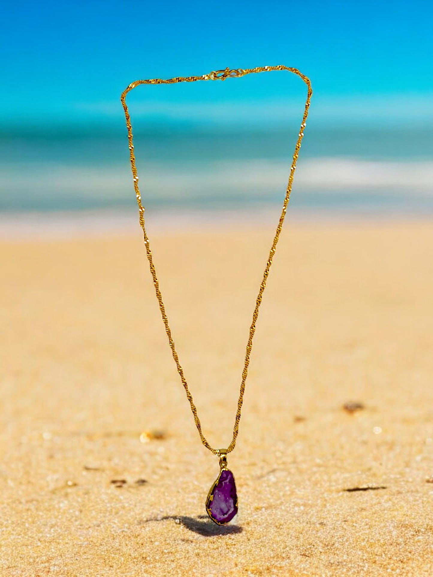 MYSTIC PURPLE STONE PENDENT