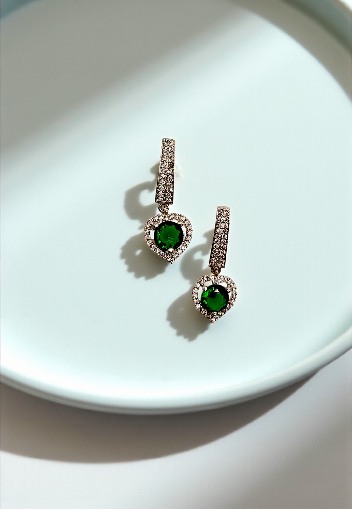 AD GREEN DROP EARRINGS