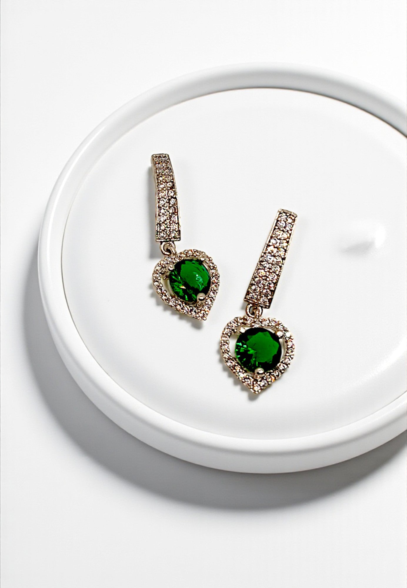 AD GREEN DROP EARRINGS