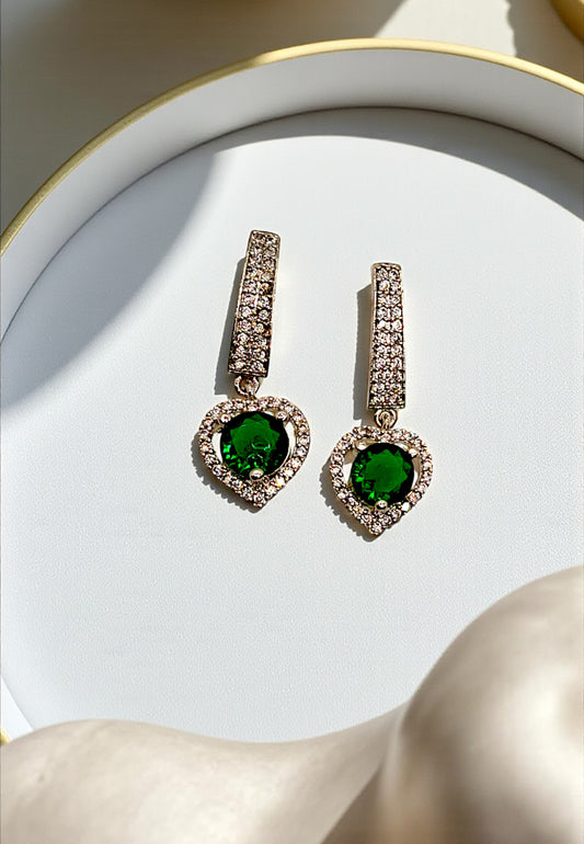 AD GREEN DROP EARRINGS