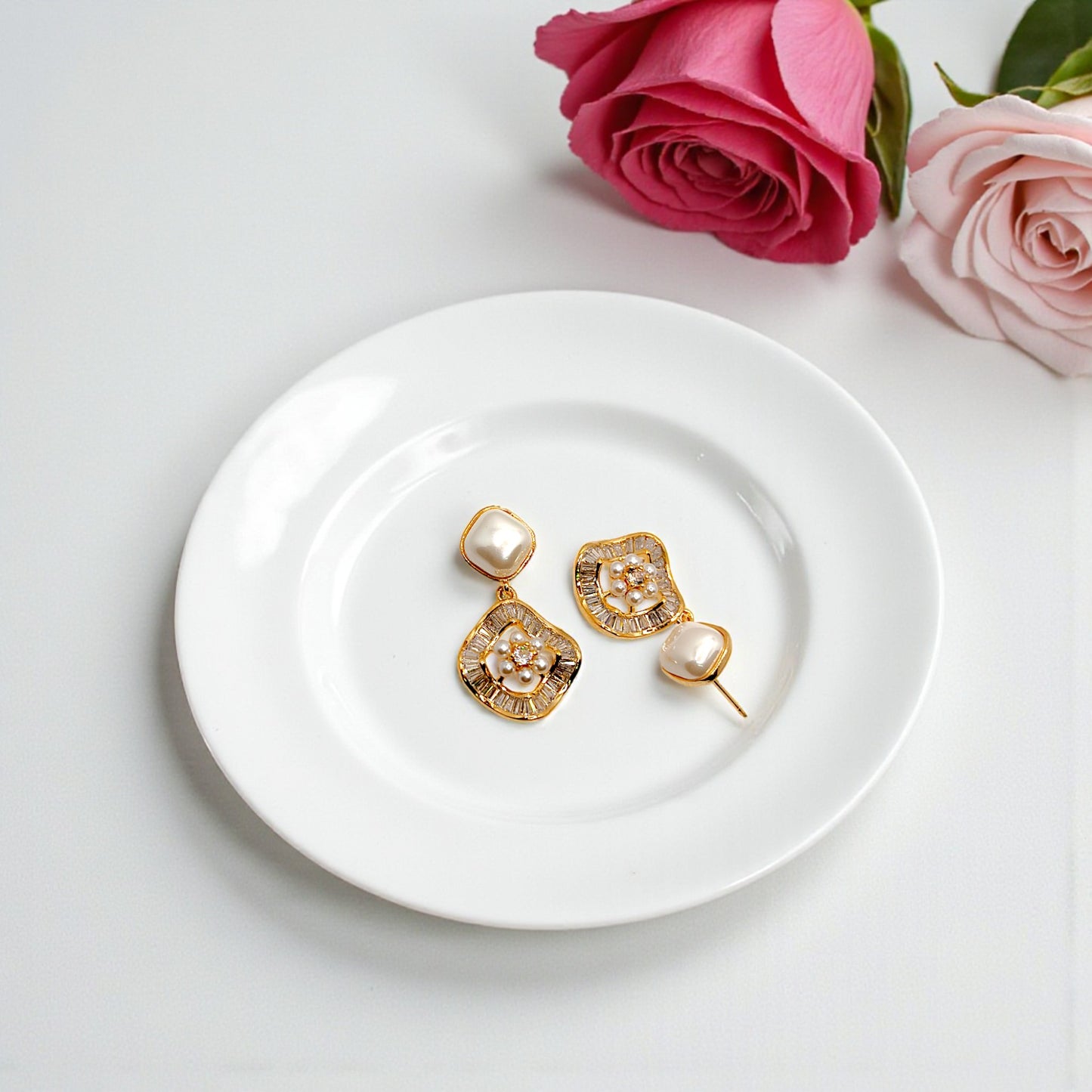 FLOWER  PEARL EARRINGS
