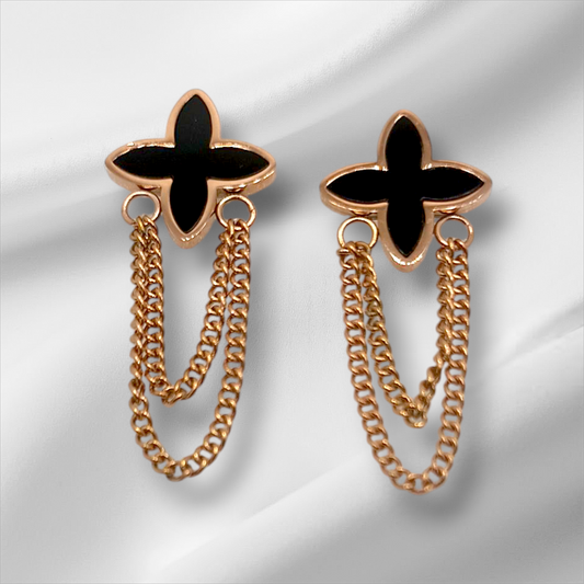 CLOVER CHAIN DANGLE EARRINGS