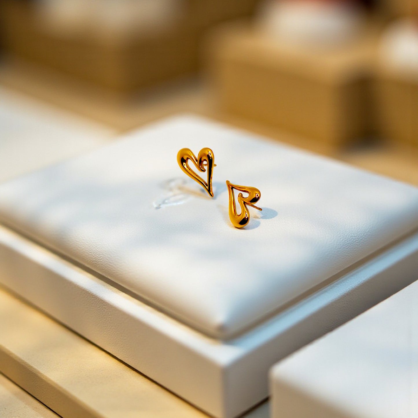 GOLD HEART EARRINGS