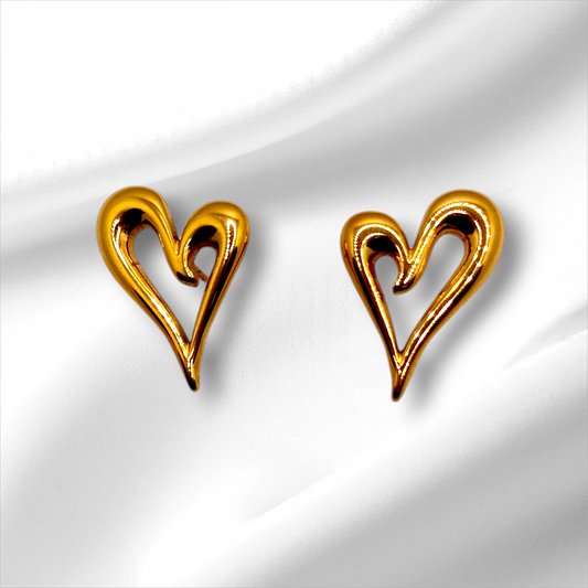 GOLD HEART EARRINGS