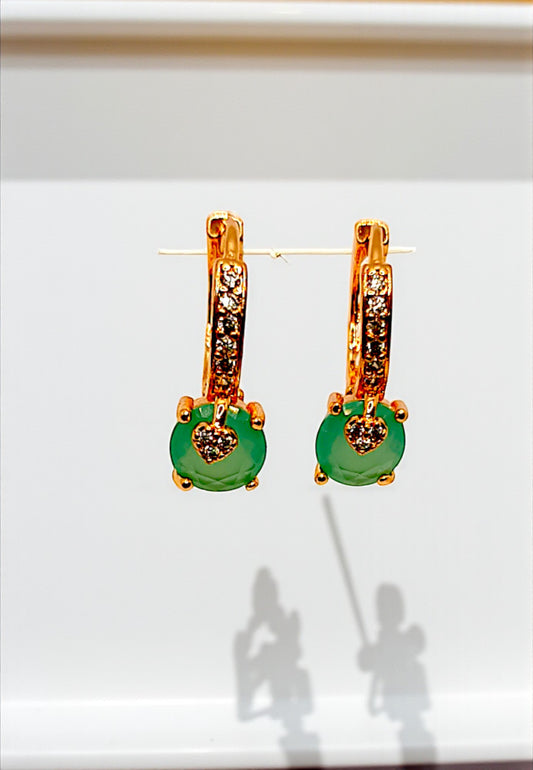 GOLD MINT DROP EARRINGS