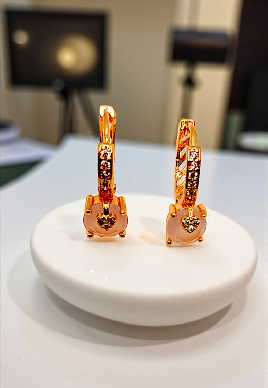 GOLD PEACH DROP EARRINGS