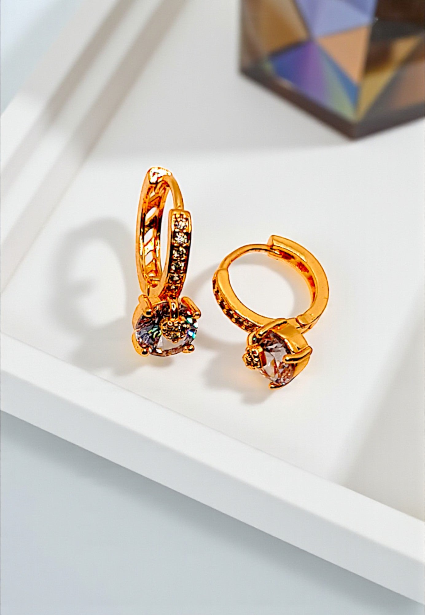 GOLD STONE DROP EARRINGS