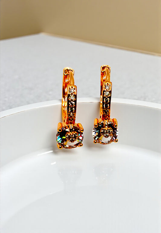 GOLD STONE DROP EARRINGS
