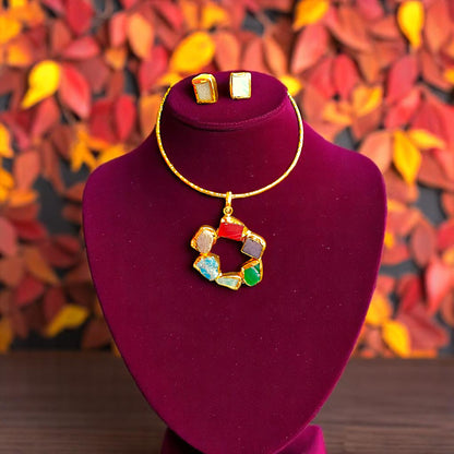 ZIYA MULTI STONE HASLI SET
