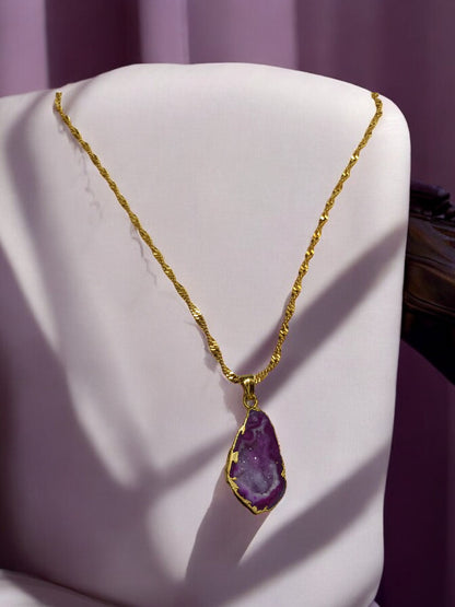 MYSTIC PURPLE STONE PENDENT